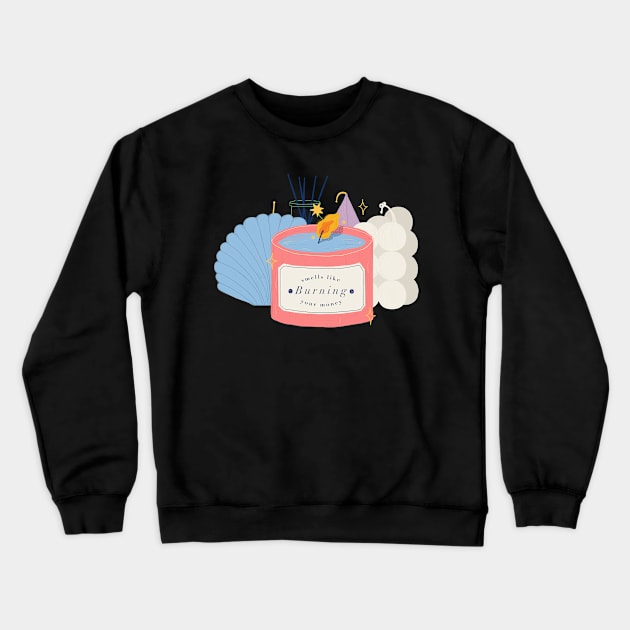 Witty Candle Crewneck Sweatshirt by ouiouicathy